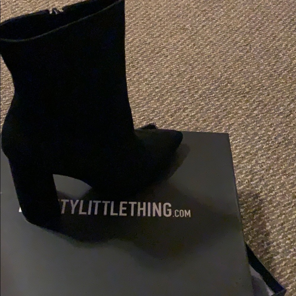 Black faux suede Ankle boots